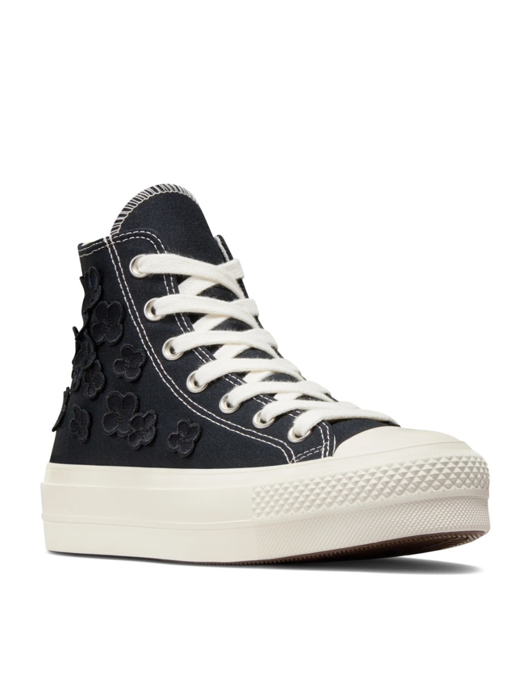 ✨SALE✨ Converse All Star Black High-Top Sneakers with Floral Embroidery. New
